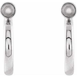 Platinum 2 mm Round Bezel-Set Huggie Earring Mounting – image 2