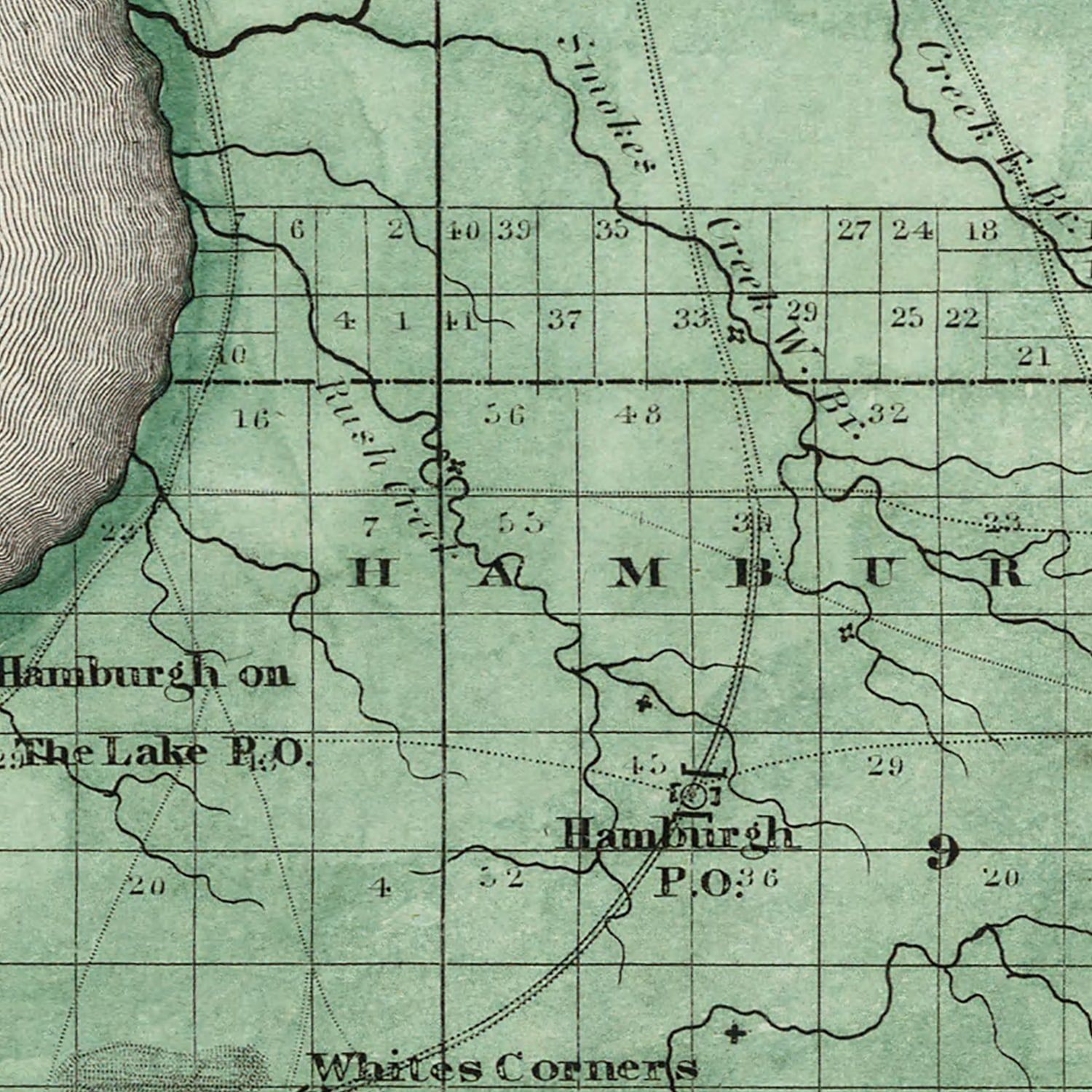 Vintage Map of Erie County, New York 1839