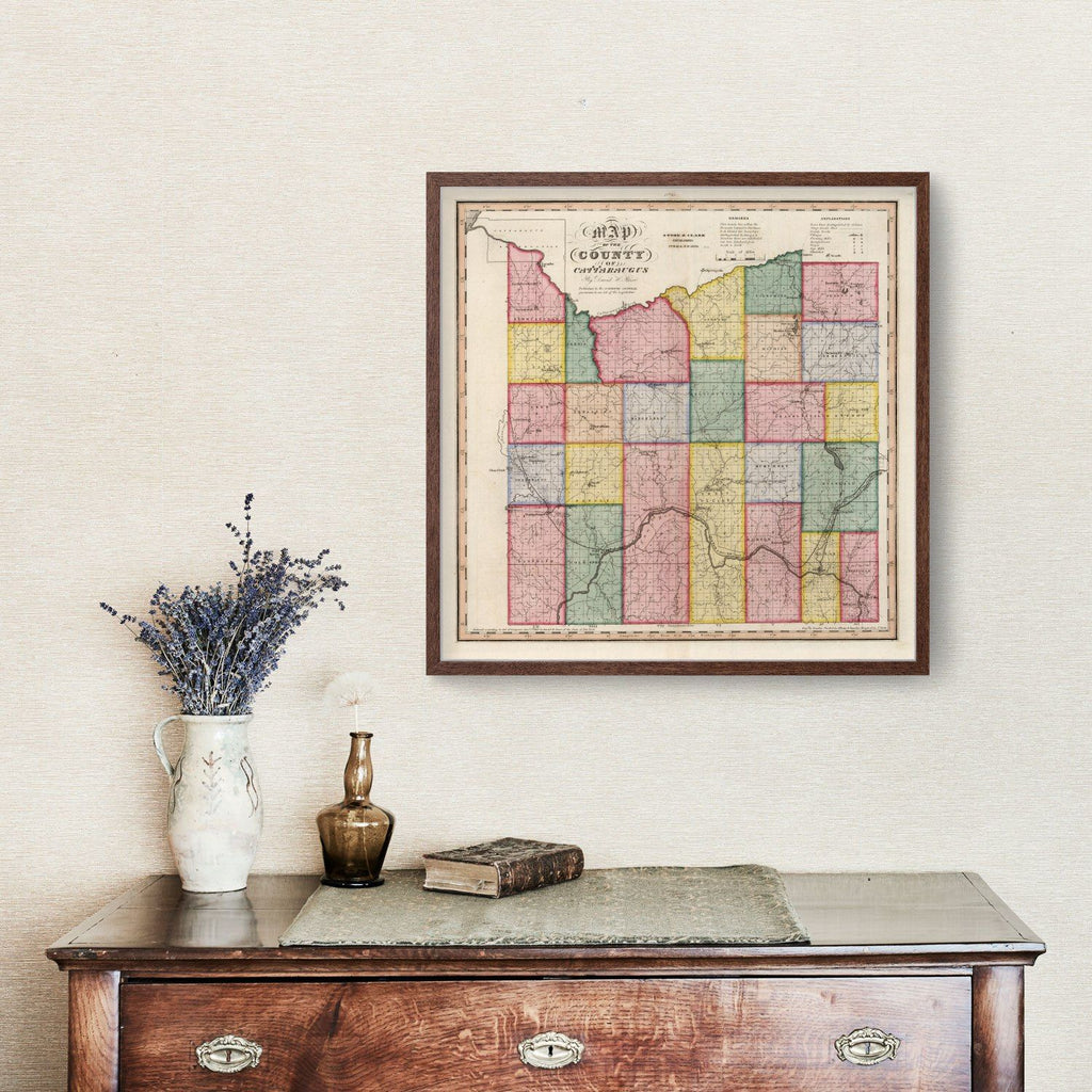 Vintage Map of Cattaraugus County, New York 1839