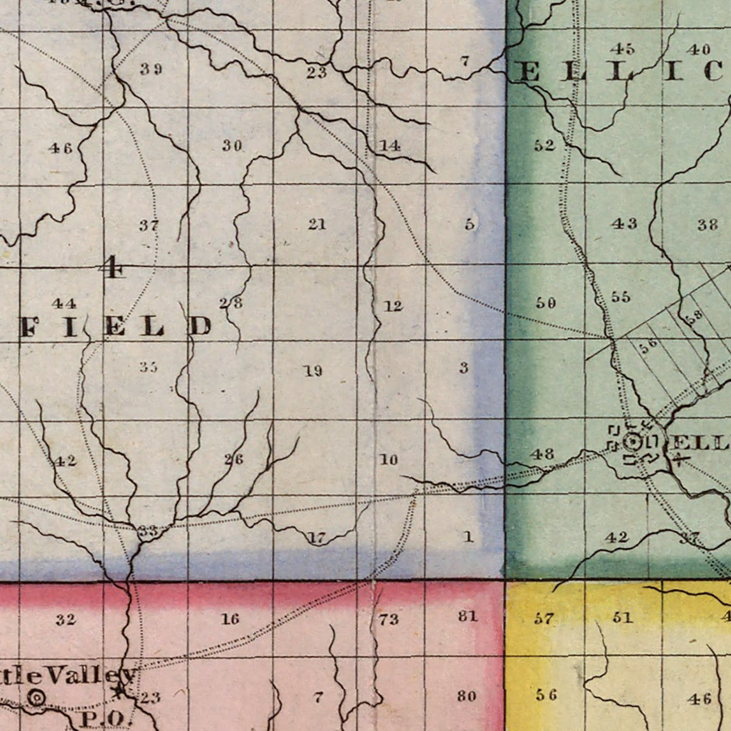 Vintage Map of Cattaraugus County, New York 1839
