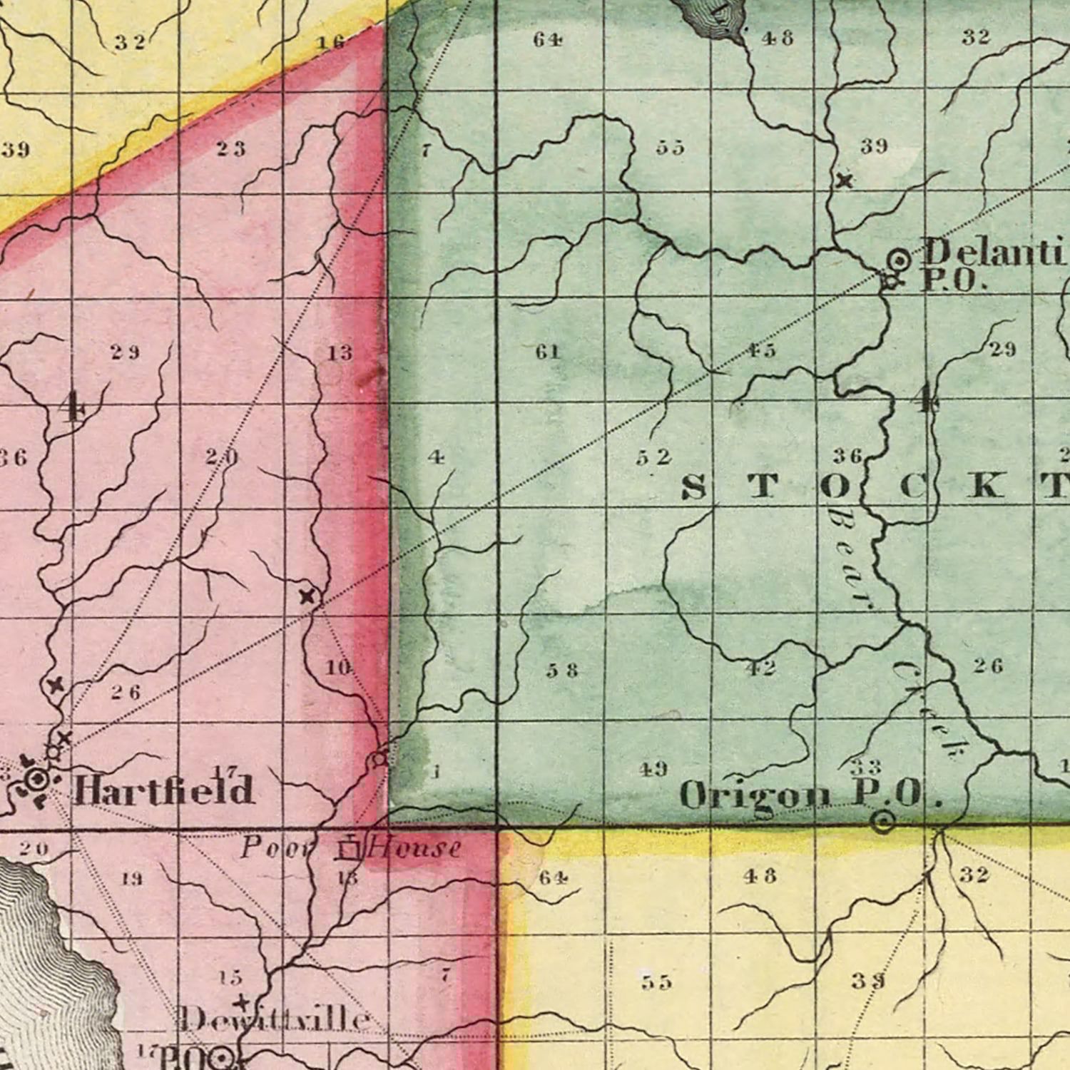 Vintage Map of Chautauqua County, New York 1840