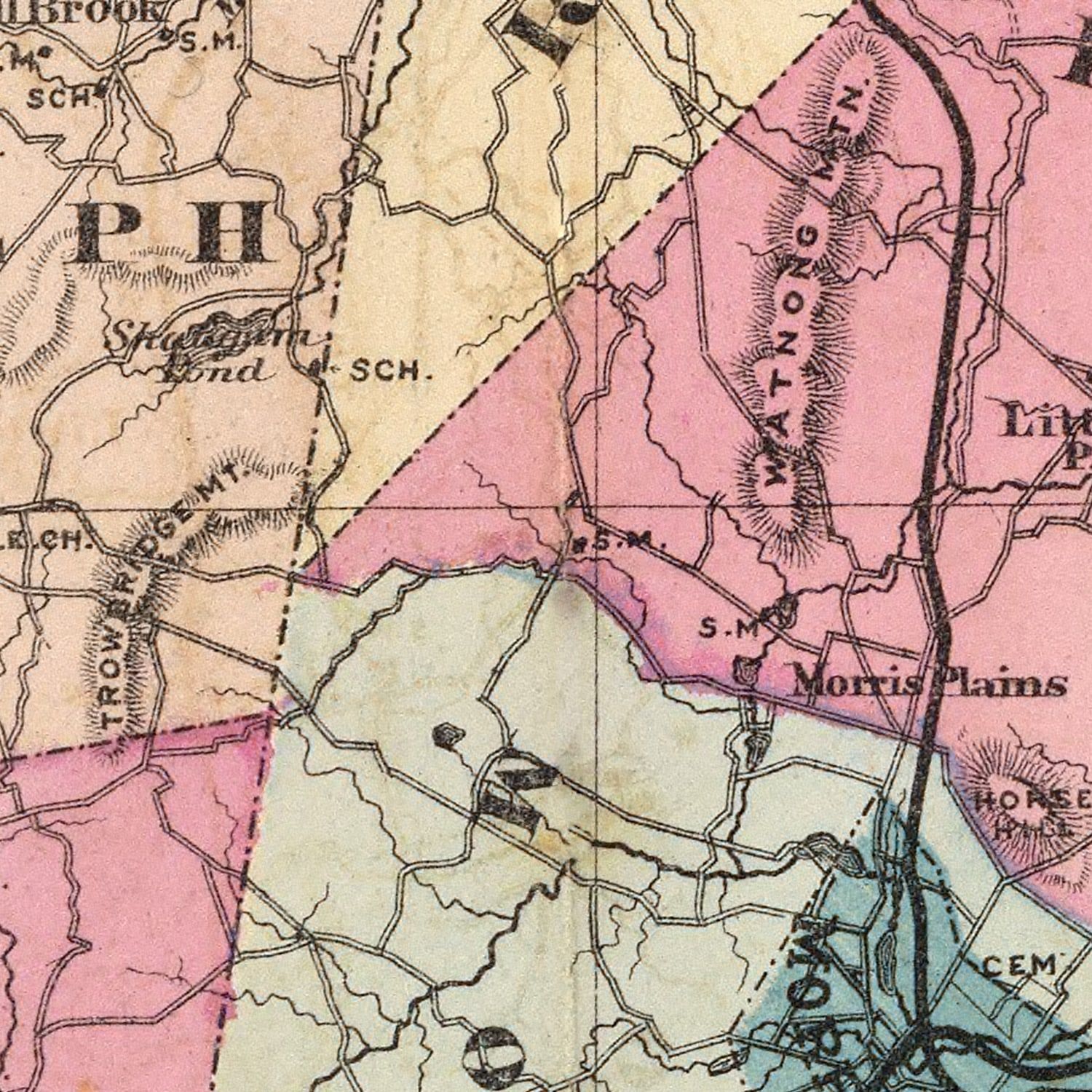 Vintage Map of Morris County, New Jersey 1872