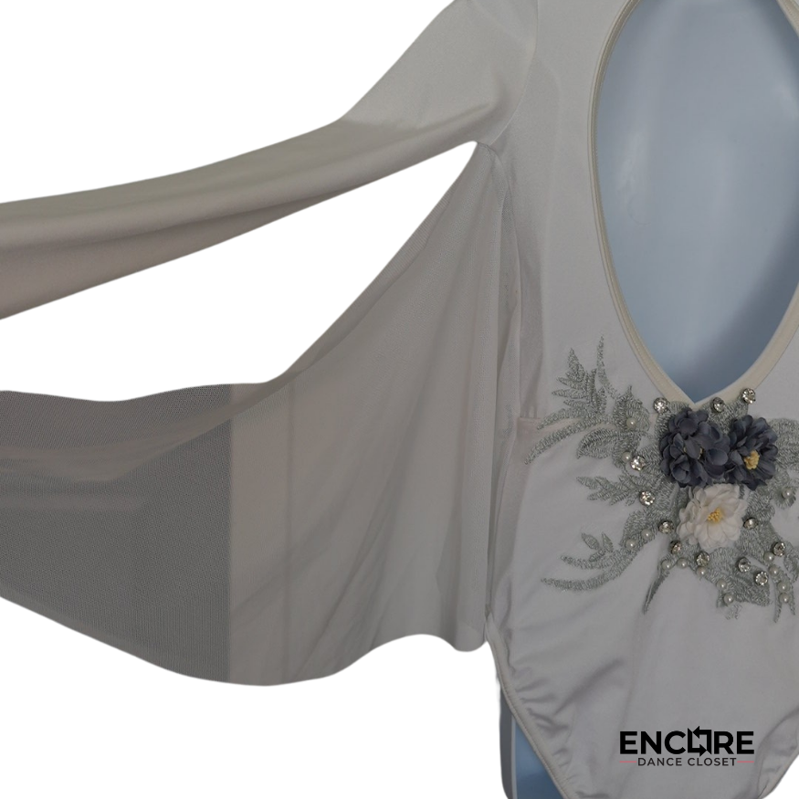White Leotard with Appliqué