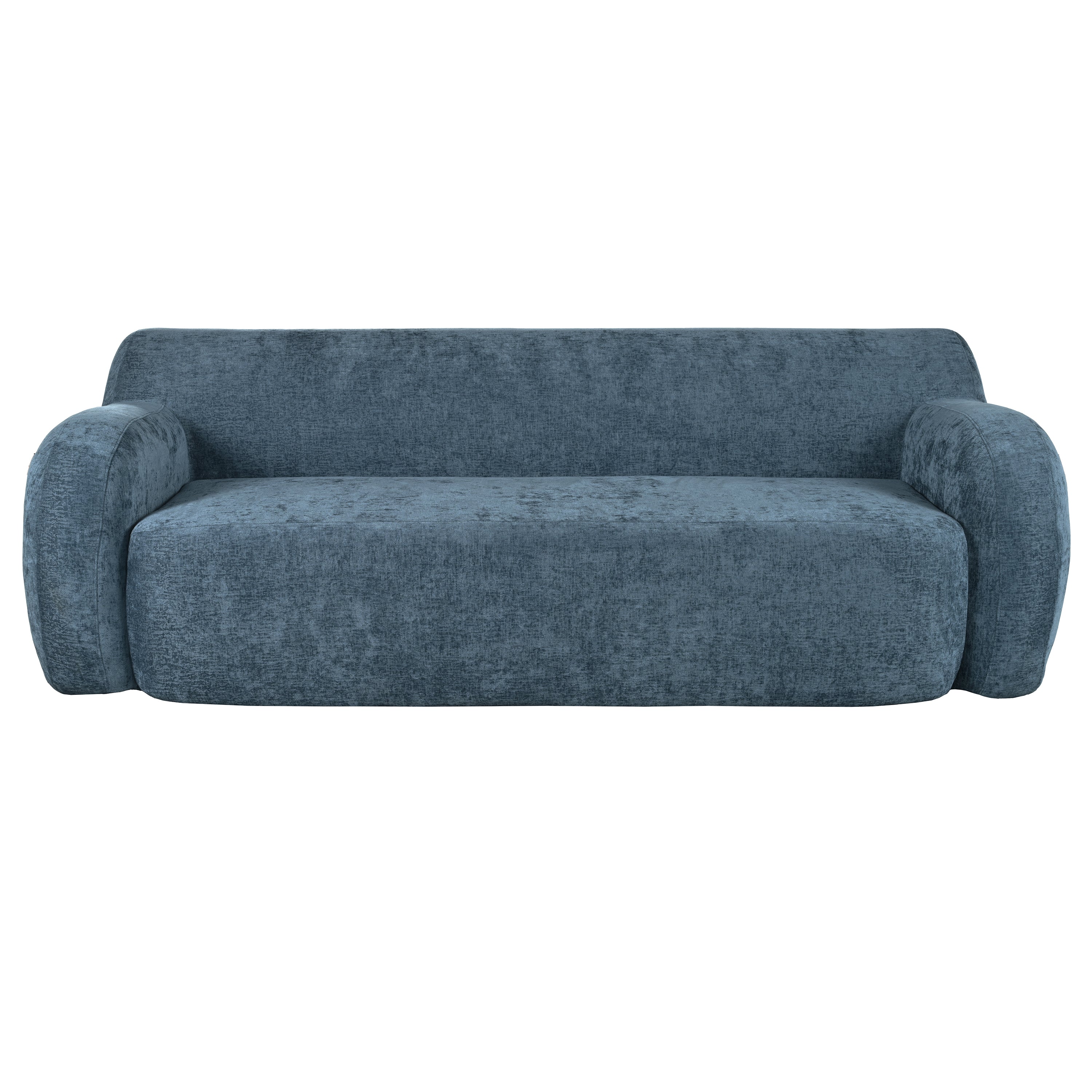 U_Style 81.5' Minimalist Compression Sofa, Curved Design, 3-Seater Casual Sofa for Living Rooms, Bedrooms, and Apartments