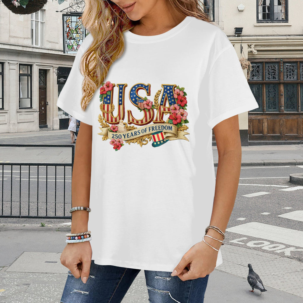 Patriotic USA 250 Years of Freedom Women's T-Shirt | Ships from USA