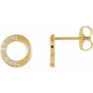 14K Yellow Gold .07 CTW Natural Diamond Circle Earrings