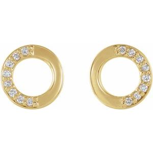 14K Yellow Gold .07 CTW Natural Diamond Circle Earrings – image 2