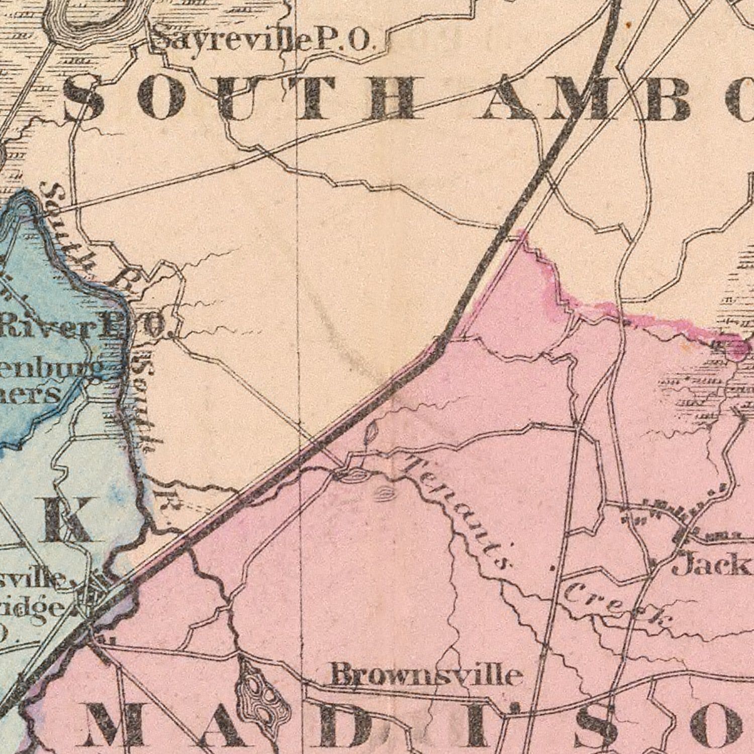 Vintage Map of Middlesex County, New Jersey 1872