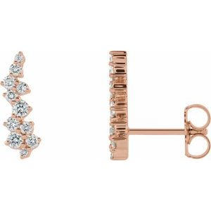 14K Rose Gold 1/3 CTW Natural Diamond Ear Climbers