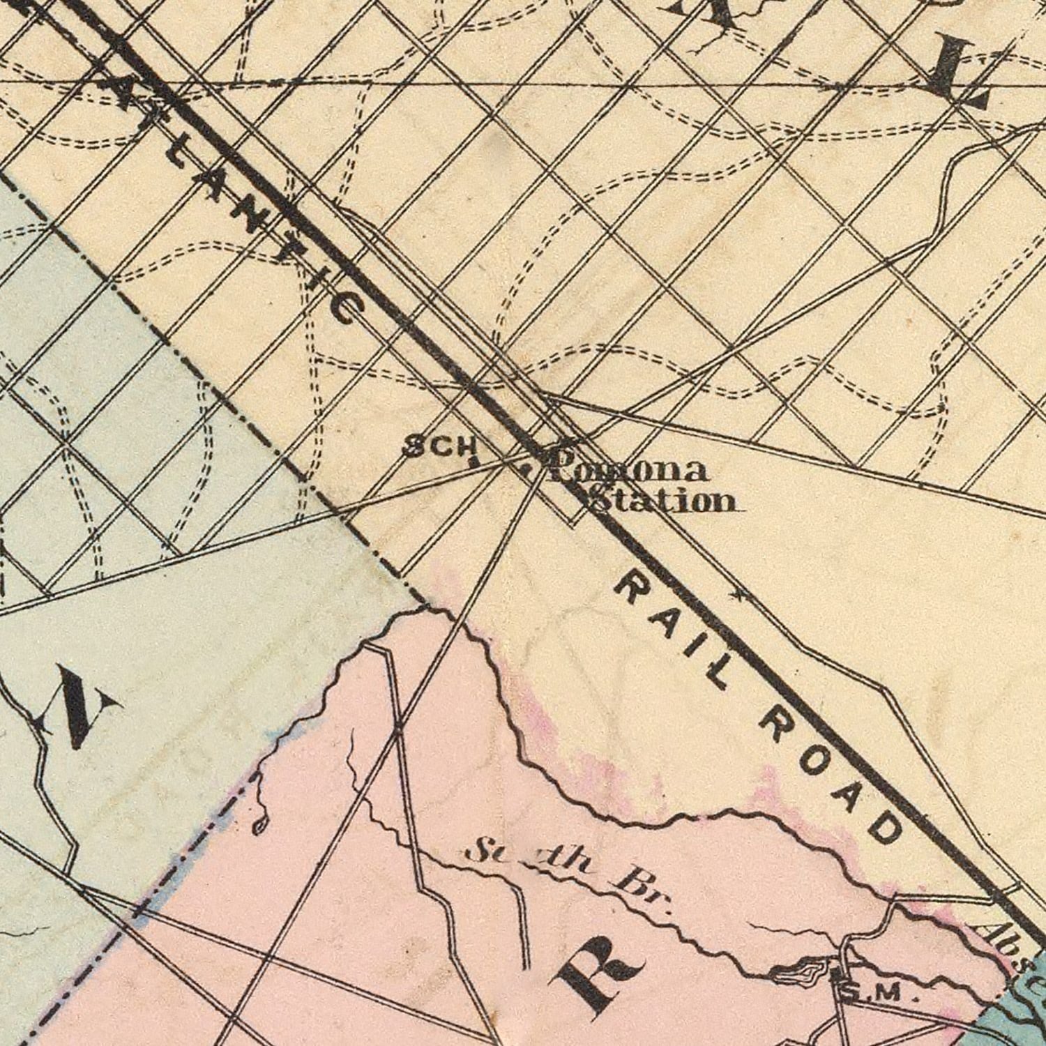 Vintage Map of Atlantic County, New Jersey 1872