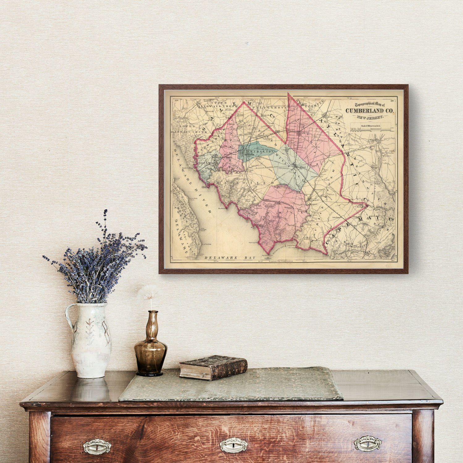 Vintage Map of Cumberland County, New Jersey 1872