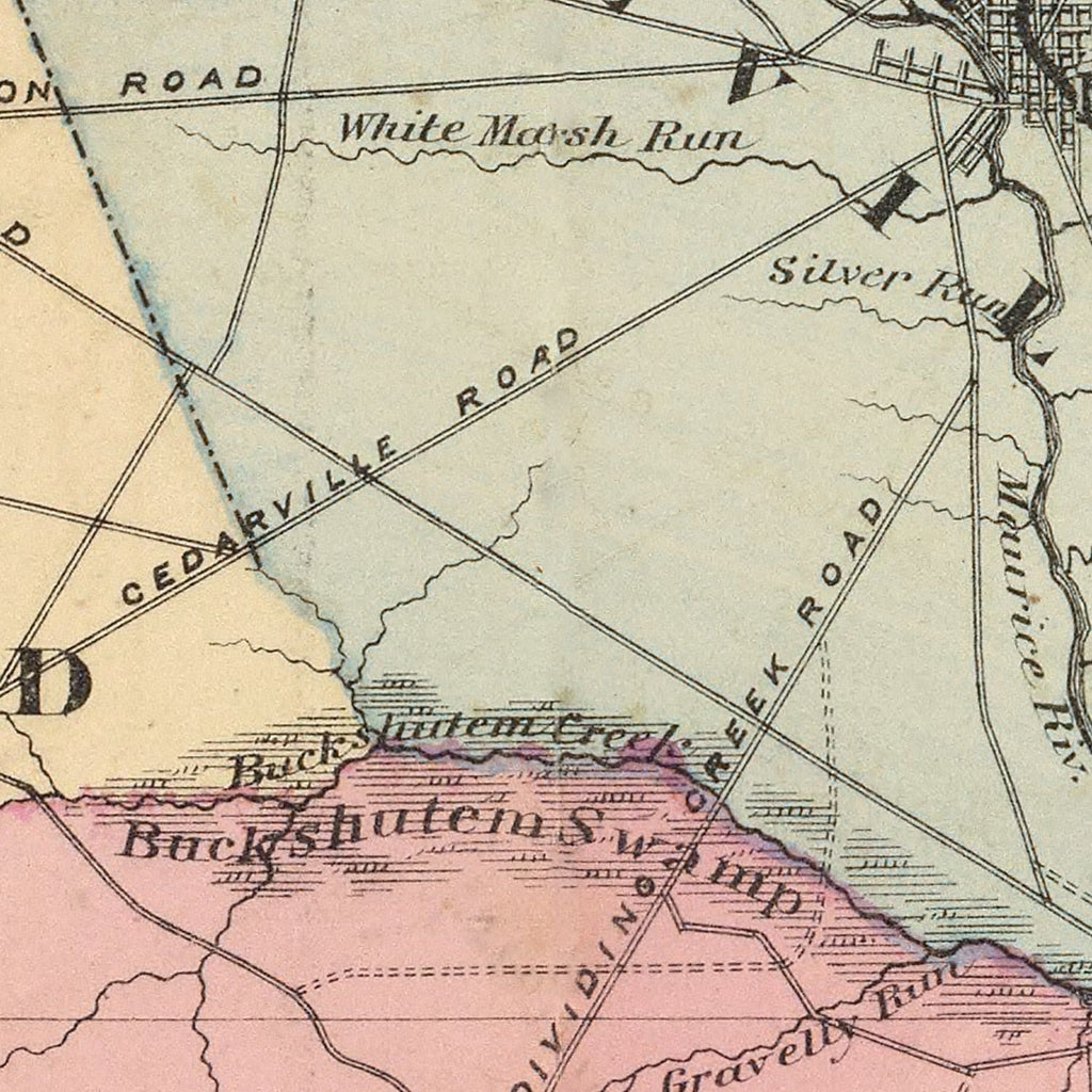 Vintage Map of Cumberland County, New Jersey 1872