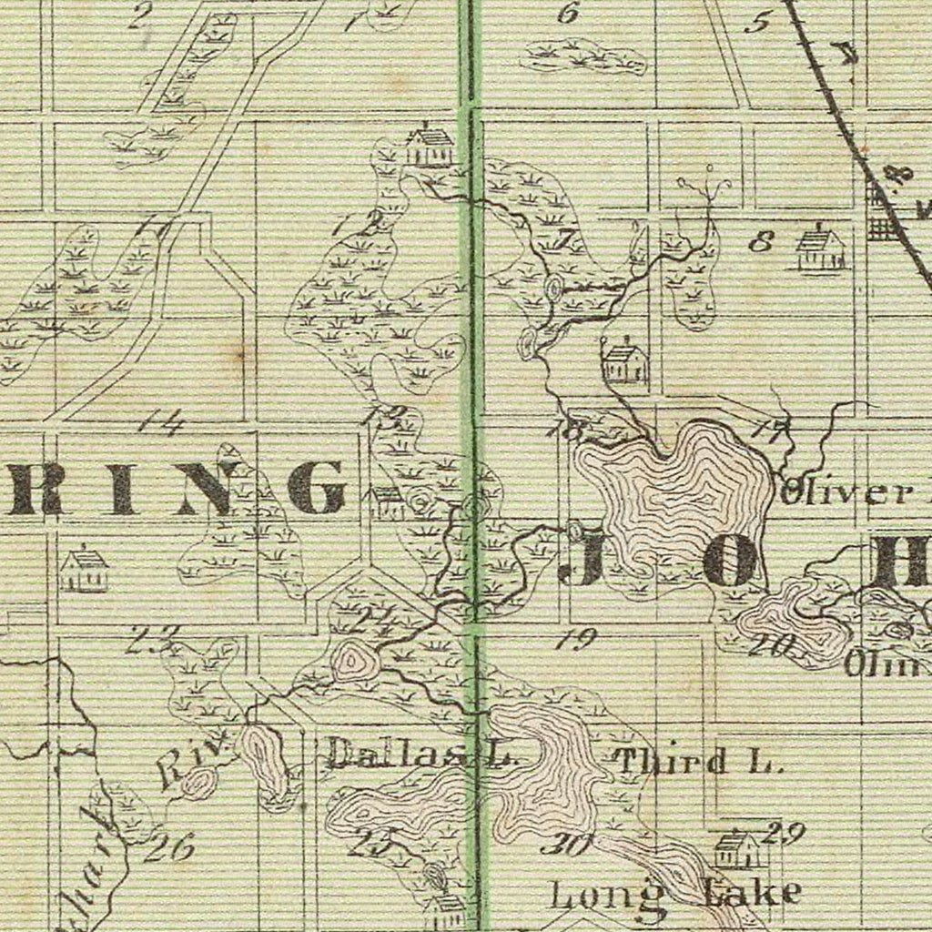 Vintage Map of Lagrange County, Indiana 1876