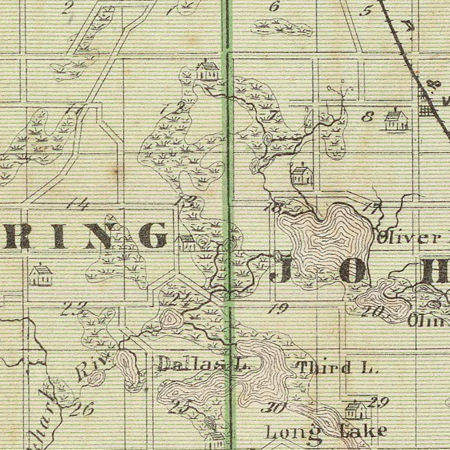 Vintage Map of Lagrange County, Indiana 1876