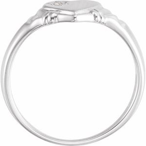 14K White Gold .01 CT Natural Diamond Heart Ring