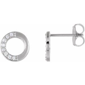 Platinum .07 CTW Natural Diamond Circle Earrings