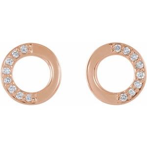 14K Rose Gold .07 CTW Natural Diamond Circle Earrings – image 2