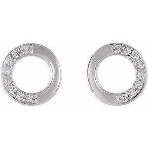 Platinum .07 CTW Natural Diamond Circle Earrings – image 2