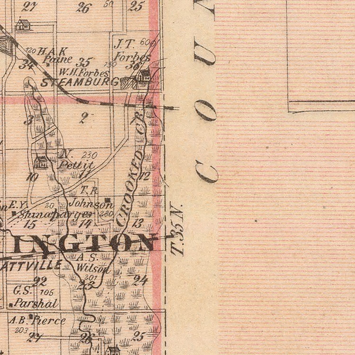 Vintage Map of Porter County, Indiana 1876