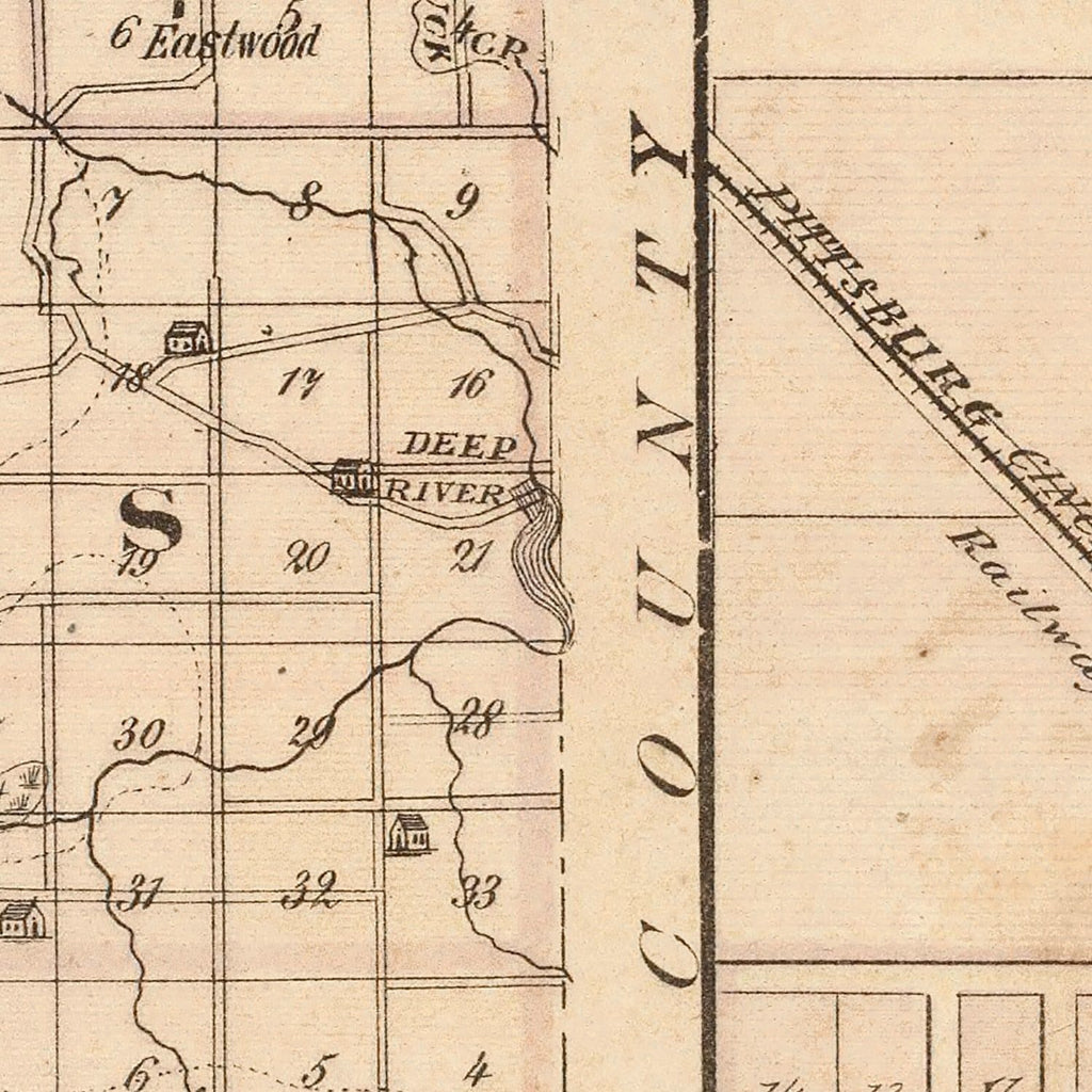 Vintage Map of Lake County, Indiana 1876