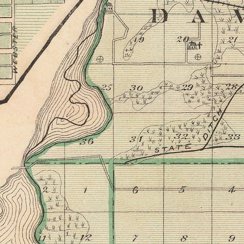 Vintage Map of Starke County, Indiana 1876