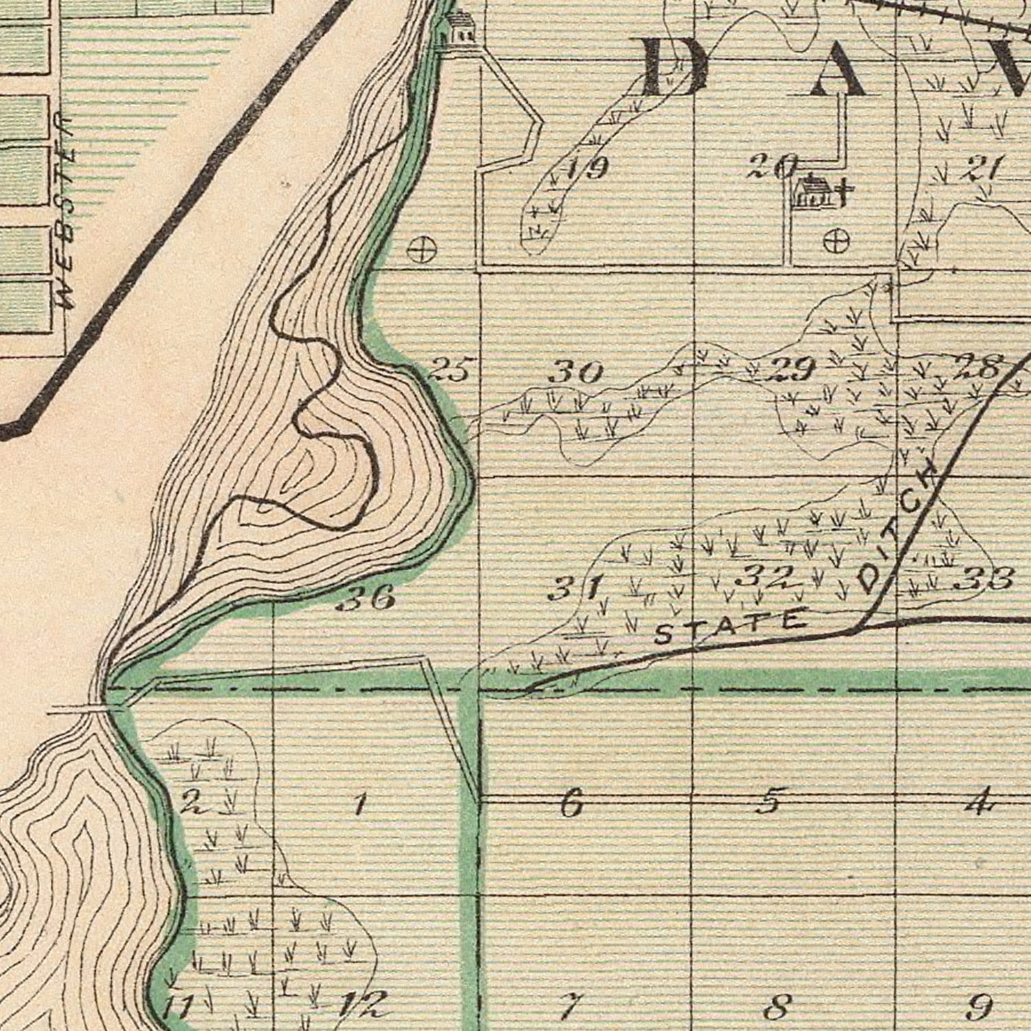 Vintage Map of Starke County, Indiana 1876