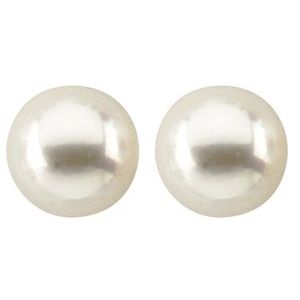 14K White Gold 5 mm Cultured White Akoya Pearl Earrings