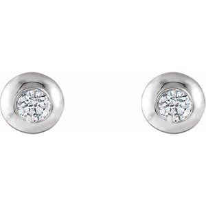 Sterling Silver 1/5 CTW Natural Diamond Domed Stud Earring – image 2