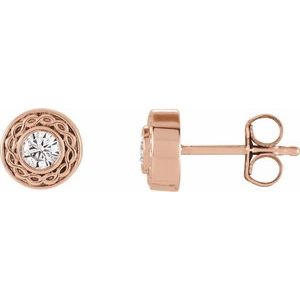 14K Rose Gold 1/5 CTW Natural Diamond Earrings
