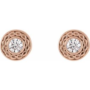 14K Rose Gold 1/5 CTW Natural Diamond Earrings – image 2