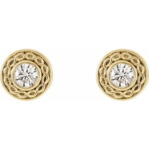 14K Yellow Gold 1/5 CTW Natural Diamond Earrings – image 2