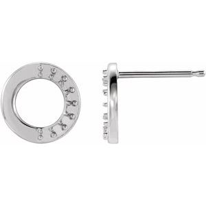 Sterling Silver 1.5 mm Round Accented Left Circle Earring Mounting
