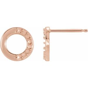 14K Rose Gold 1.5 mm Round Accented Left Circle Earring Mounting