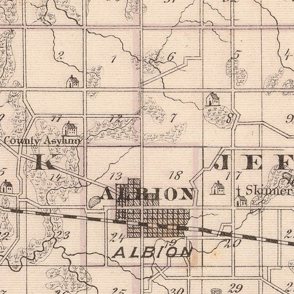 Vintage Map of Noble County, Indiana 1876