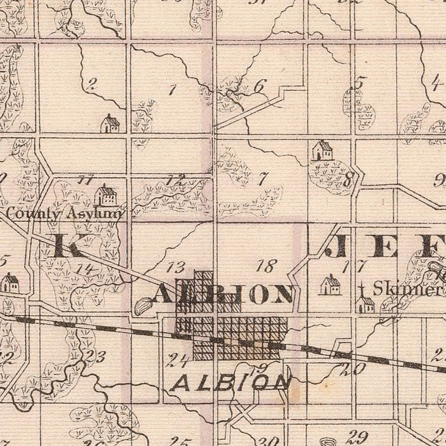 Vintage Map of Noble County, Indiana 1876