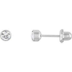 Titanium Imitation White Cubic Zirconia Inverness® Piercing Earrings