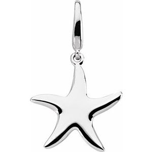 14K White Gold Starfish Charm/Pendant