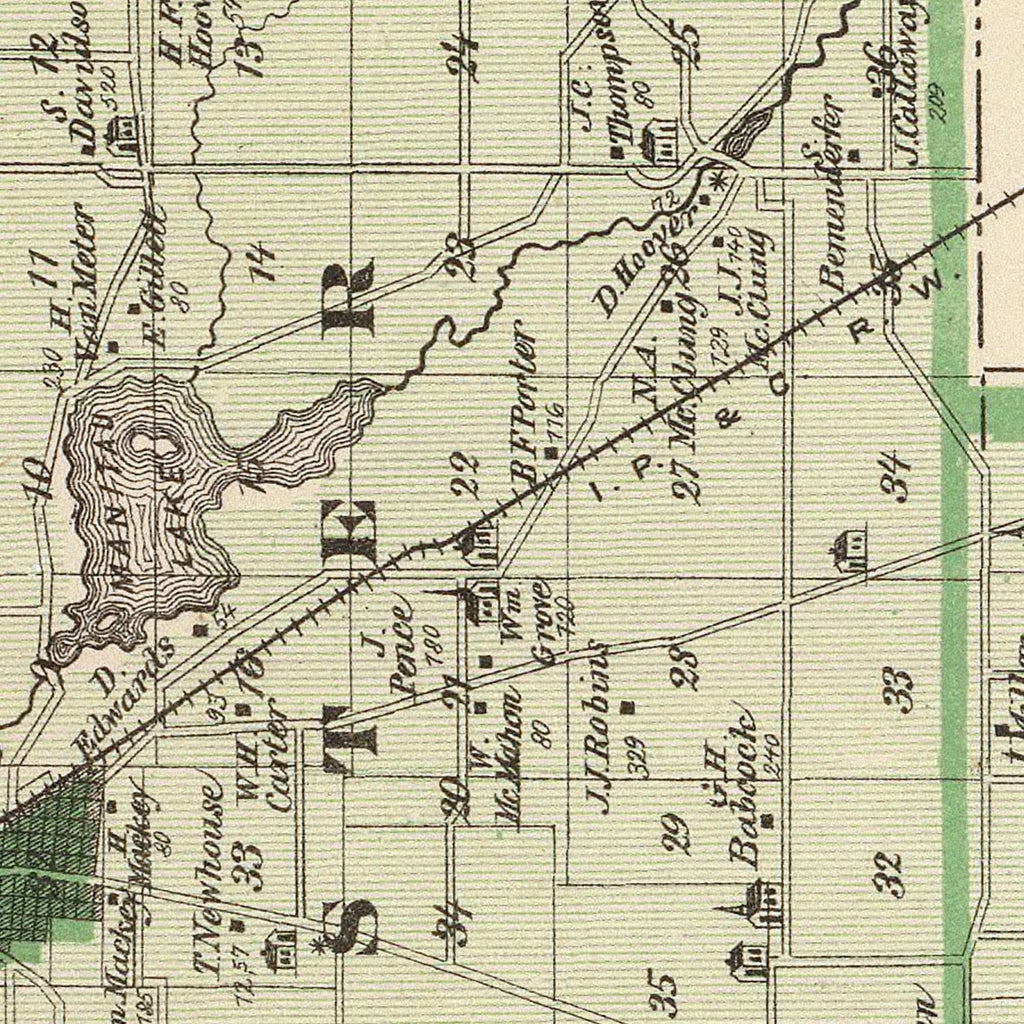 Vintage Map of Fulton County, Indiana 1876