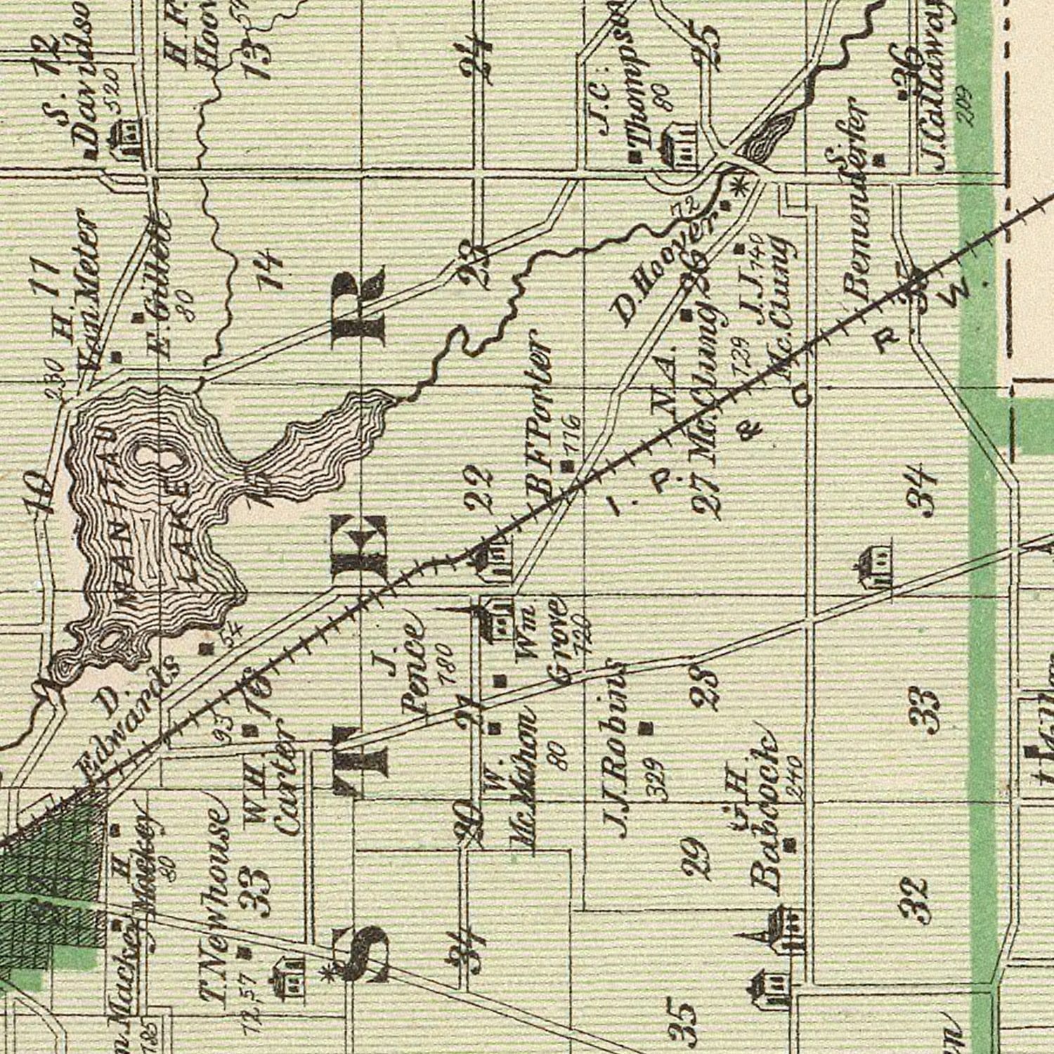 Vintage Map of Fulton County, Indiana 1876