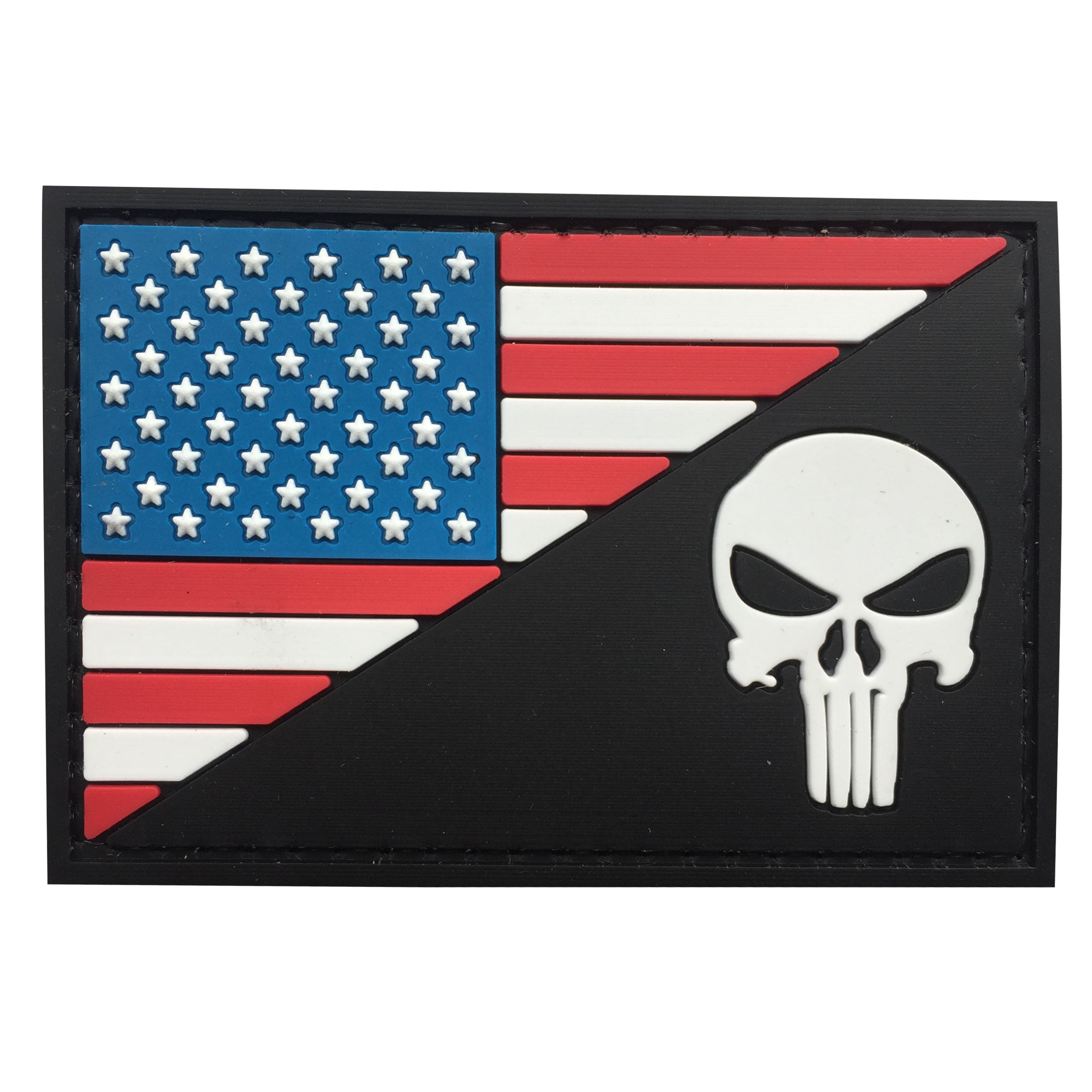 US Flag with Punisher - Black Eyes - PVC Patch