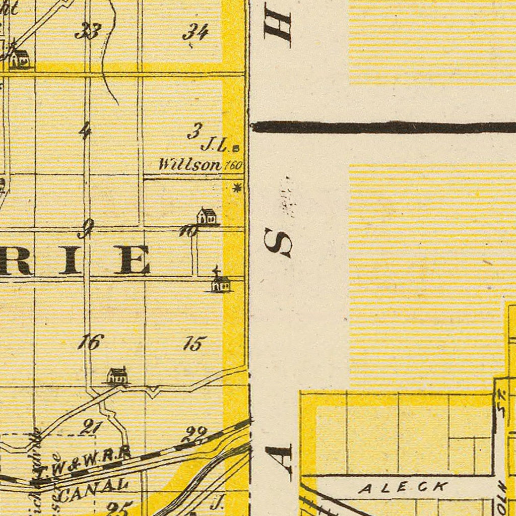 Vintage Map of Miami County, Indiana 1876
