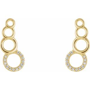 14K Yellow Gold .06 CTW Natural Diamond Geometric Ear Climbers – image 2