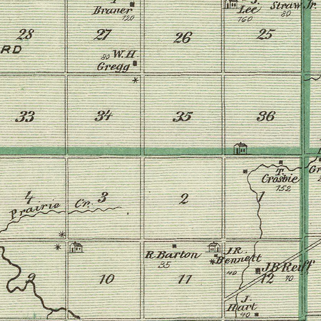 Vintage Map of Wells County, Indiana 1876