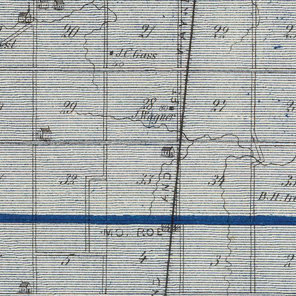Vintage Map of Adams County, Indiana 1876