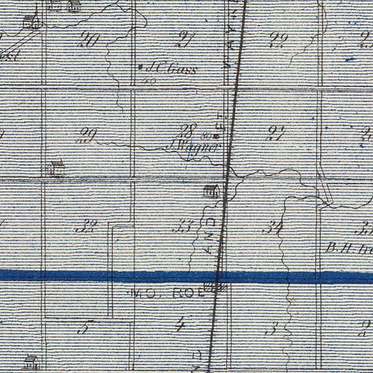Vintage Map of Adams County, Indiana 1876