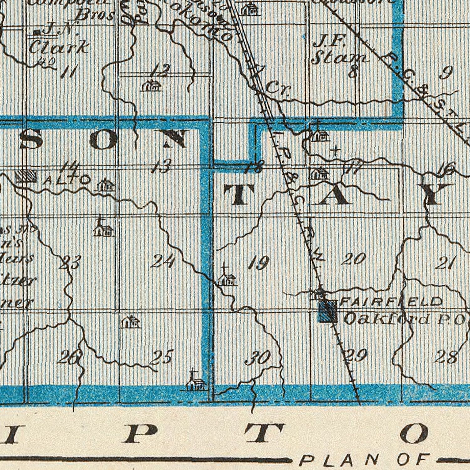 Vintage Map of Howard County, Indiana 1876