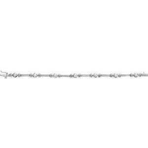 14K White Gold 1 CTW Natural Diamond 7 1/4" Bracelet – image 3