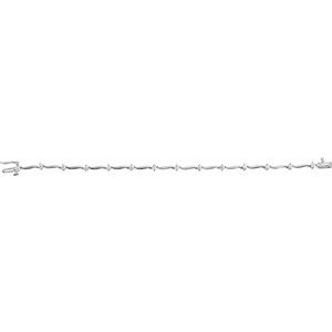14K White Gold 1 CTW Natural Diamond 7 1/4" Line Bracelet – image 3