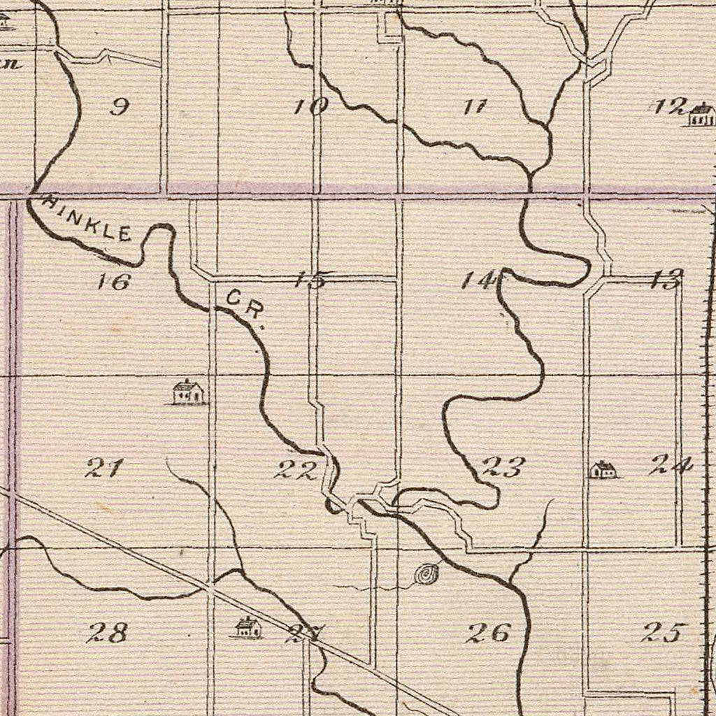 Vintage Map of Hamilton County, Indiana 1876