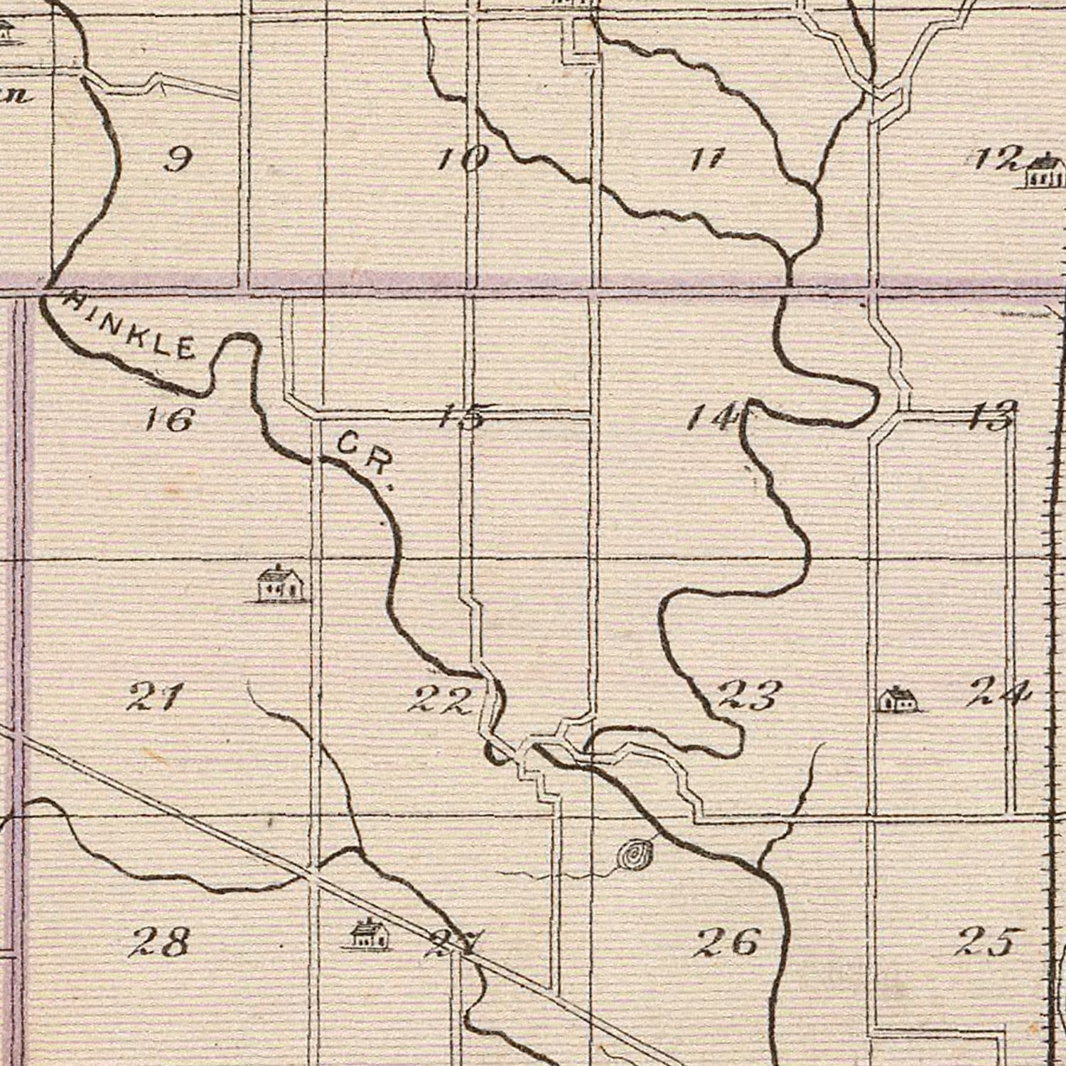 Vintage Map of Hamilton County, Indiana 1876